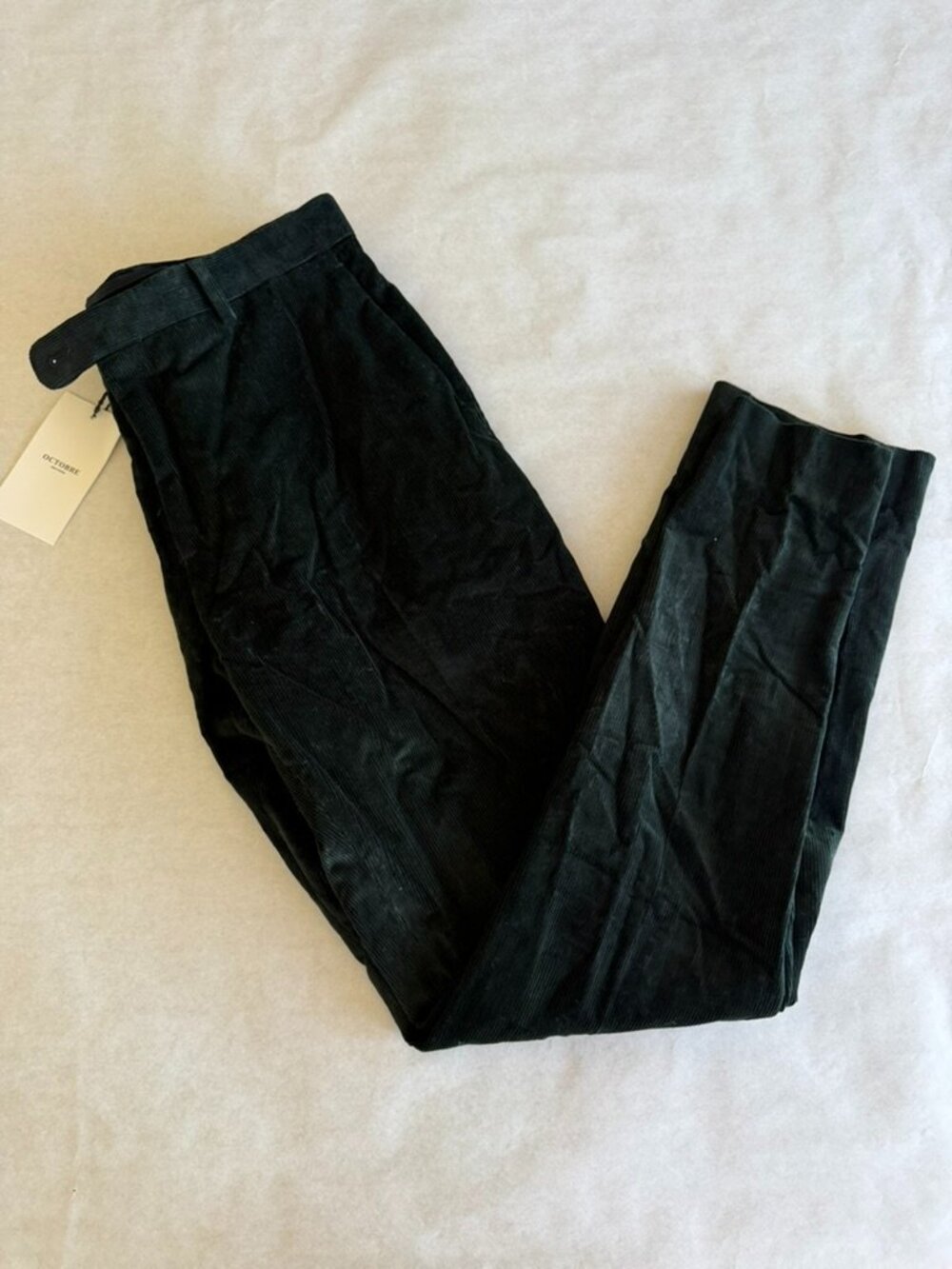 Octobre Editions Warren Velours Suit Pants Green Sz 44 NWT